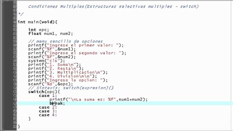 Curso Lenguaje C Capitulo 6 Sentencia Switch Youtube