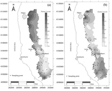 Distribution Map Of The Third A And Fourth B Factor Of The Factor Analysis Of The 