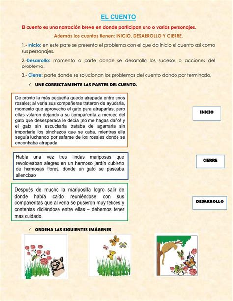 El Cuento Exercise For Cuarto Grado Primaria Live Worksheets