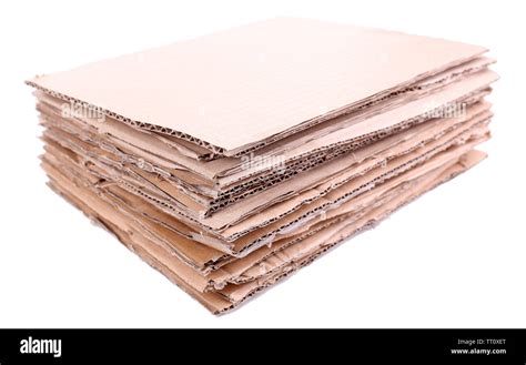 Stack Of Cardboard For Recycling Isolated On White Stock Photo Alamy