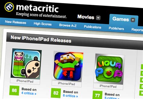 Metacritic Adds iOS Game Scores And Reviews