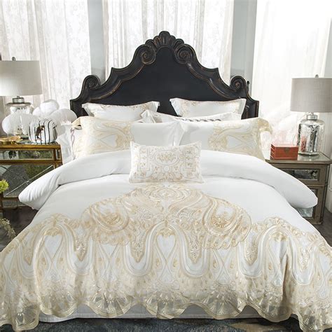 We ship same day for orders received by 2 p.m. White Pink Luxury Lace Wedding Bedding Set Queen King size ...