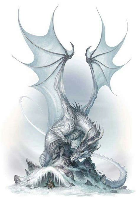 Ice Dragon Hunting Down Its Prey Dragons Mythical Fantasy Art