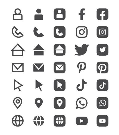 Vector Social Media Logos And Icons Pack Vector Set Icon Shape Elements