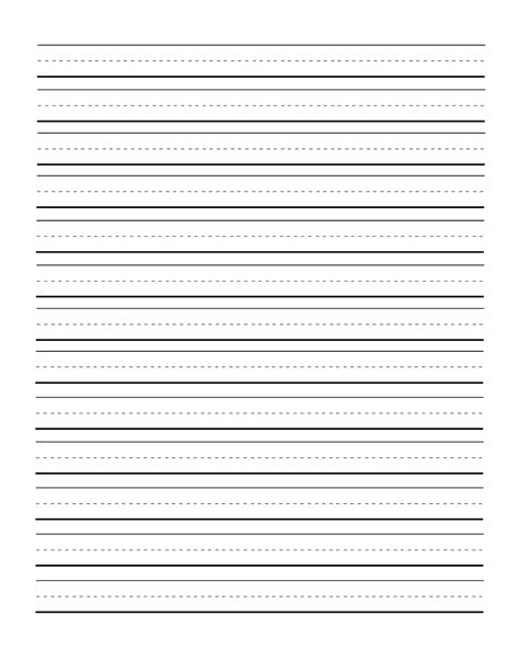 Lined writing paper is used to help students practice either printed or cursive writing. Free Printable Handwriting Paper For First Grade | Free Printable