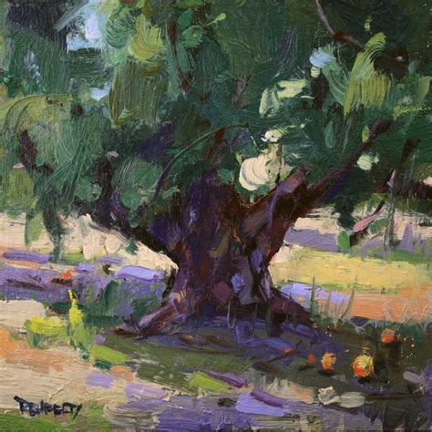 100 Year Old Orchard Tree 6x6 Oil Painting By Cathleen Rehfeld Oil