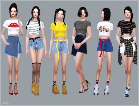 Sims4 Marigold New Crop Short Sleeves Top Sims 4 Mods Clothes Sims