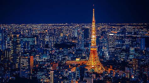 Hd Wallpaper Cn Tower Night The City Tokyo Skytree Tokyo Tower And