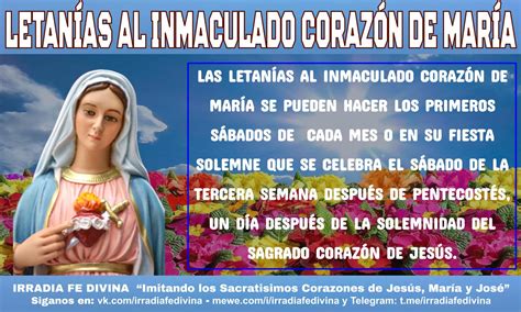 Irradia Fe Divina LetanÍas Al Inmaculado CorazÓn De MarÍa