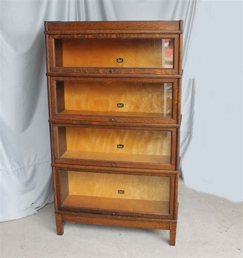 Bargain Johns Antiques Oak Sectional Barrister Bookcase Original