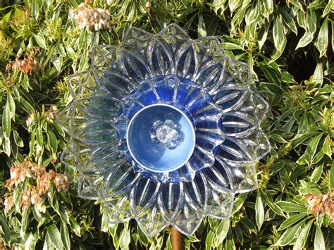 Garden Art Glass Plate Flower Re Purposed By Theeverlastinggarden