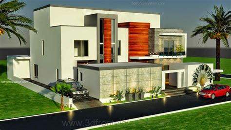 Dubai Arabian Modern Contemporary Beautiful House Design 3d Front