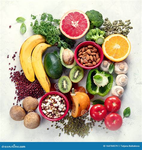 Alimenti Sani Ad Alto Contenuto Di Potassio Immagine Stock Immagine
