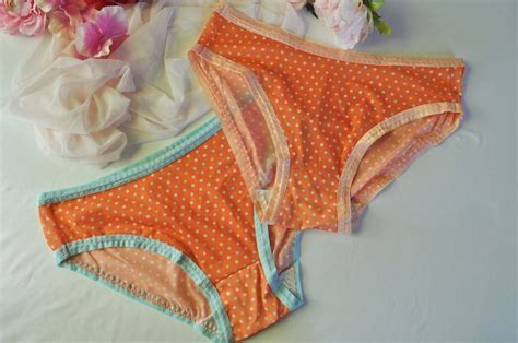 See Through Panties Polka Dot Panties Orange Panties Blue Etsy