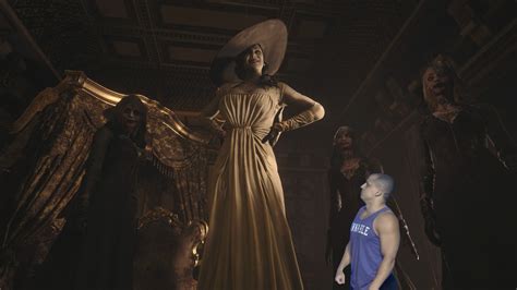 @video_junkiee borat finally meets lady dimitrescu. Resident Evil Village's art director reveals tall vampire ...