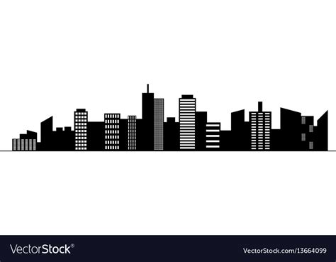 Black Random City Skyline Royalty Free Vector Image