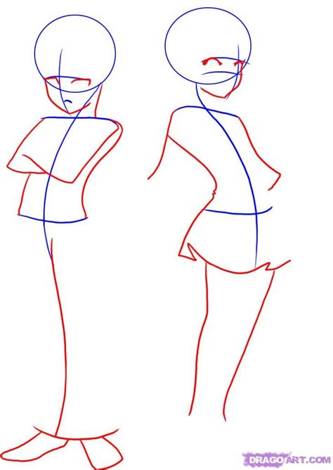 Easy step by step tutorial. dragoart.comhow to draw anime kids step 2 | Drawings ...