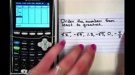 How To Order Numbers Using A Graphing Calculator Youtube