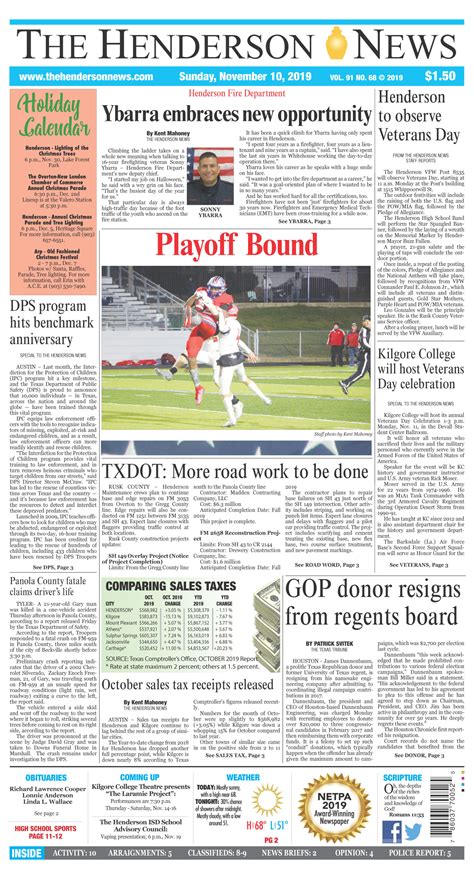 The Henderson News (Henderson, Tex.), Vol. 91, No. 68, Ed. 1 Sunday