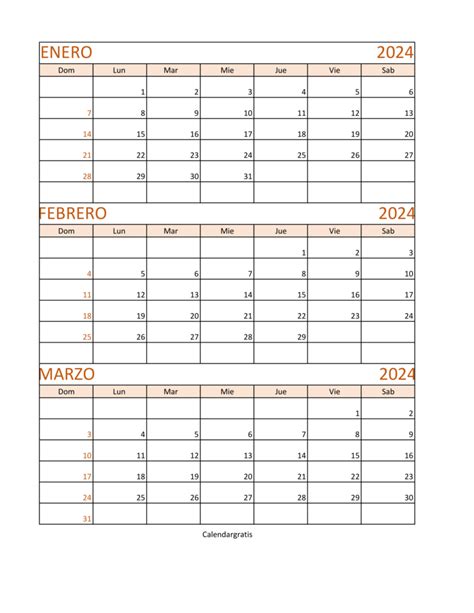 Calendario Enero Febrero Y Marzo 2024