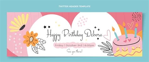 Free Vector Flat Minimal Birthday Twitter Header