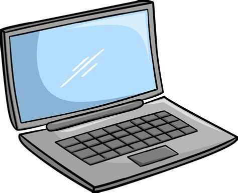 icono de ilustración de dibujos animados de computadora portátil con panel lcd vacío