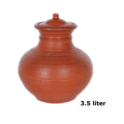 Clay Pitcher Clay Water Pot With Lid Earthenware Vase Clay Matka 35