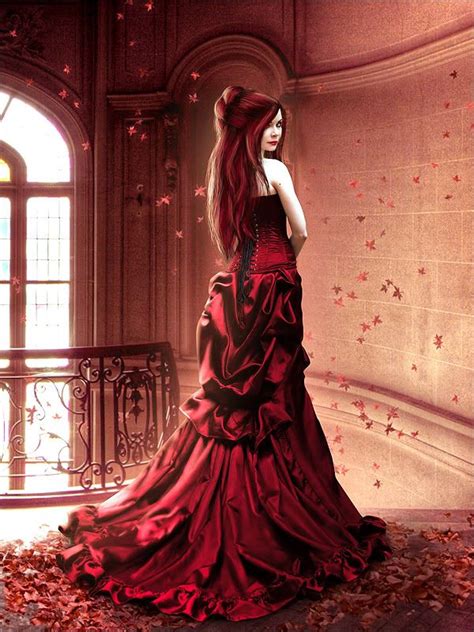 I Love This Dress Fantasy Women Dark Beauty Red Hair