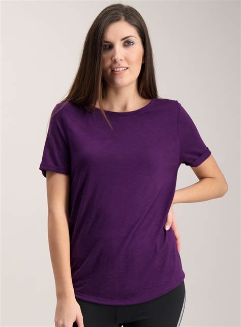 Womens Active Purple Twist Back T Shirt Tu Clothing