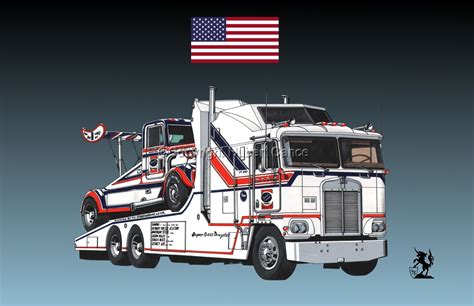 Fake plate, for custom editing: Kenworth K100 Blueprints / Photo: KW0012 | Kenworth K100 ...