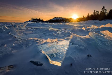 Lake Superior Photography Sunset Winter Ice Shard North Shore