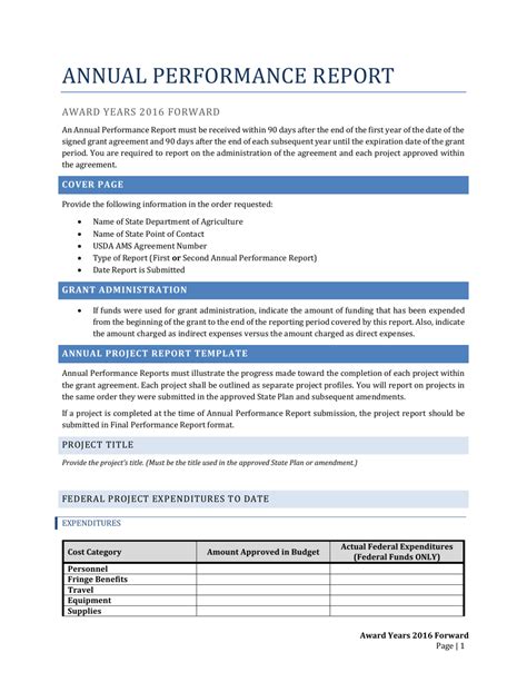 Performance Report Template