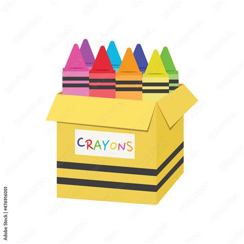 A Box Of Crayons Vector Illustration Cartoon Isolated On White