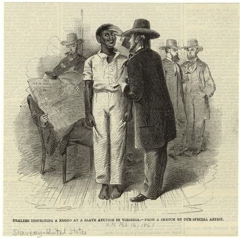 Dealers Inspecting A Negro At A Slave Auction In Virginia Nypl