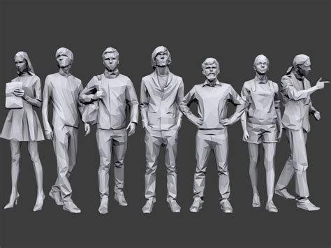 Free 3d models obj low poly. 3D model VR / AR ready Lowpoly People Casual