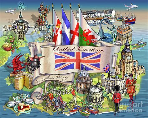 United Kingdom Illustration Digital Art by Maria Rabinky | Fine Art America