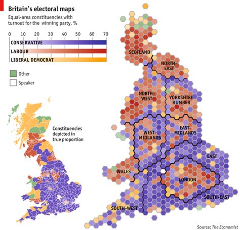 As shown in the england political map, england is bordered by scotland to the north; The Economist's political map of the UK: the north/south divide revealed