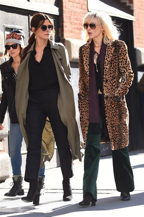 Here Are Sandra Bullock And Cate Blanchett On The Set Of Oceans Eight Which Appears To Be A