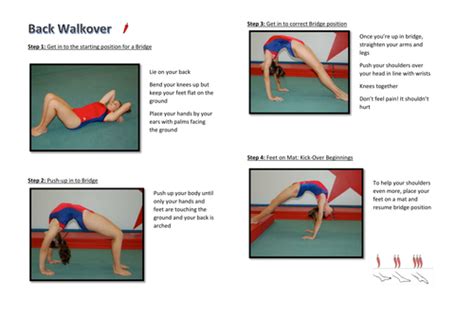 Gymnastics Back Walkover Task Card Differentiated Progressions