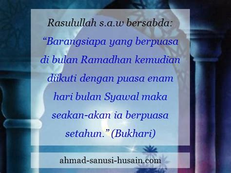 Ahmad Sanusi Husain.Com: Kelebihan puasa 6 hari bulan Syawal