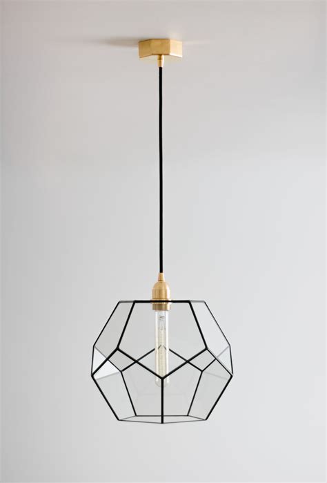 Elongated Dodecahedron Glass Geometric Chandelier Modern Pendant Light