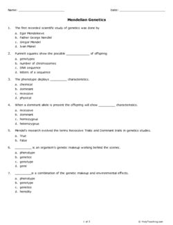 Suppose a father of blood type a and a mother of blood type b have a child of type o. Mendelian Genetics - A Printable From Help Teaching | Word ...