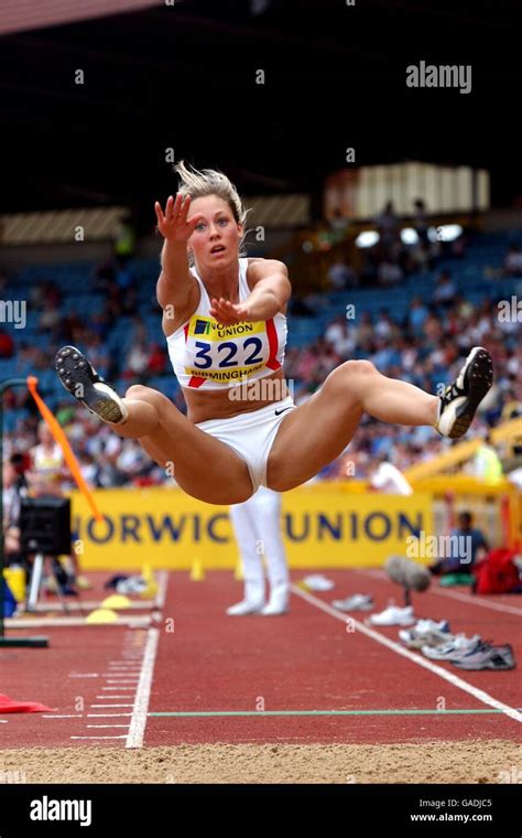 Caroline Pearce In Action During The Long Jump Hi Res Stock Photography