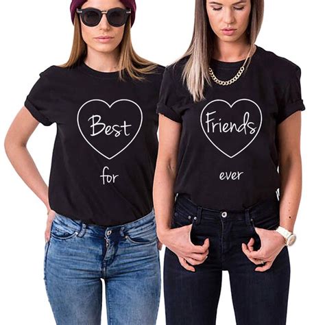 2018 Best Friends Forever Funny Letter Matching T Shirts