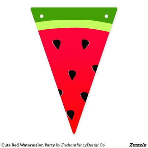 Cute Red Watermelon Party Bunting Flags Zazzle Watermelon Party