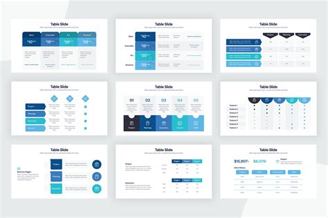 Table Slide Infographic Templates Diagrams for Powerpoint - Etsy