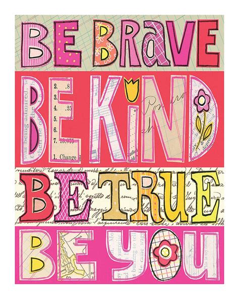 Be Brave Be Kind Pink Inspirational 8x10 Giclee Print Etsy