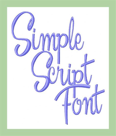 Simple Script Font 12 And 3 Inch Machine Embroidery Font Bling