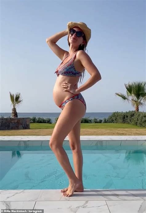 Millie Mackintosh Shows Off Her Baby Bump In A Bikini Before Donning An
