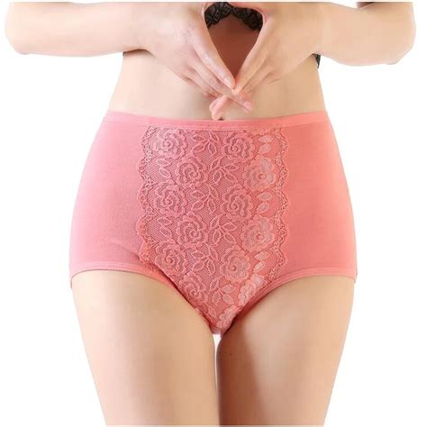 Women Underwear Sexy Intimates Large Size High Waist Solid Color Panties Women Cotton Briefs